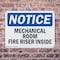 Signmission Mechanical Room Fire Riser Inside, 10 in W x Rectangle, Plastic OS-2PACK-NS-P-710-L-14172 - alternate 5